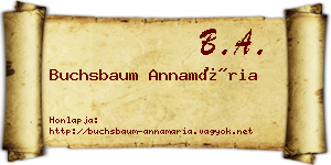 Buchsbaum Annamária névjegykártya